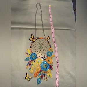 Colorful Beaded Dreamcatcher Diamond art window/wall hanging.  Great for spring